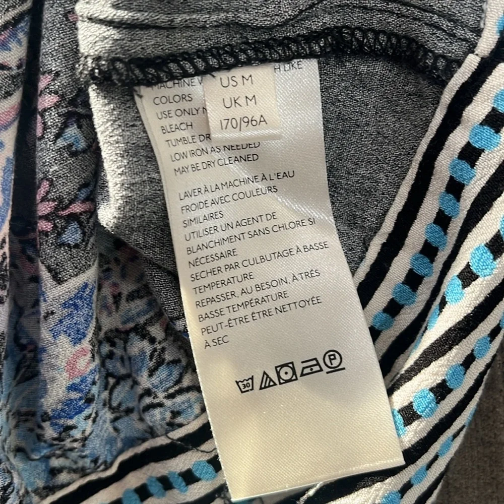 Free People Mixed Print Top in Black Combo, Size M - Picture 15 of 17